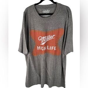 Tee Luv Gray Miller High Life Short Sleeve T-Shirt Size 3XL New with tags!